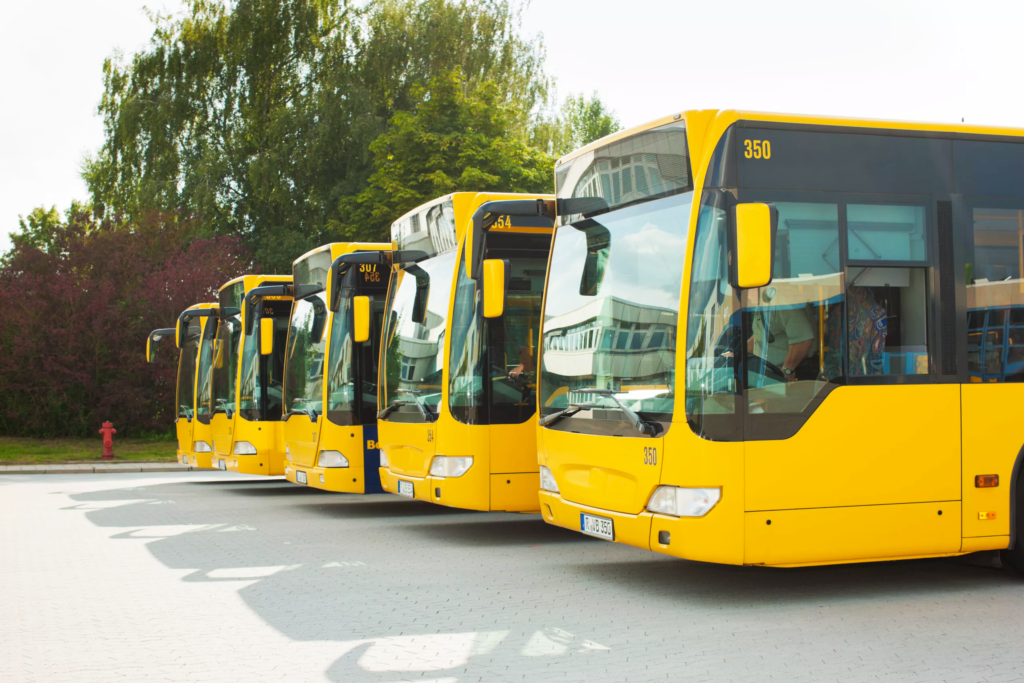 Flotte d'autobus transport de passagers